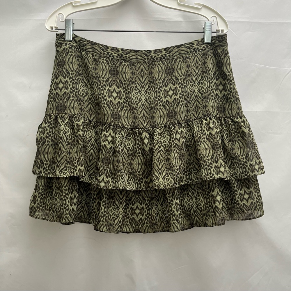 Psychedelic Green Boho - mini skirt - H&M - size 12